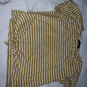 Kim & Cami Mustard and Cream Striped Top